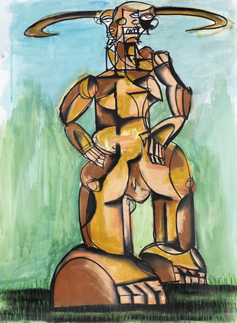 African sculpture drawing #3